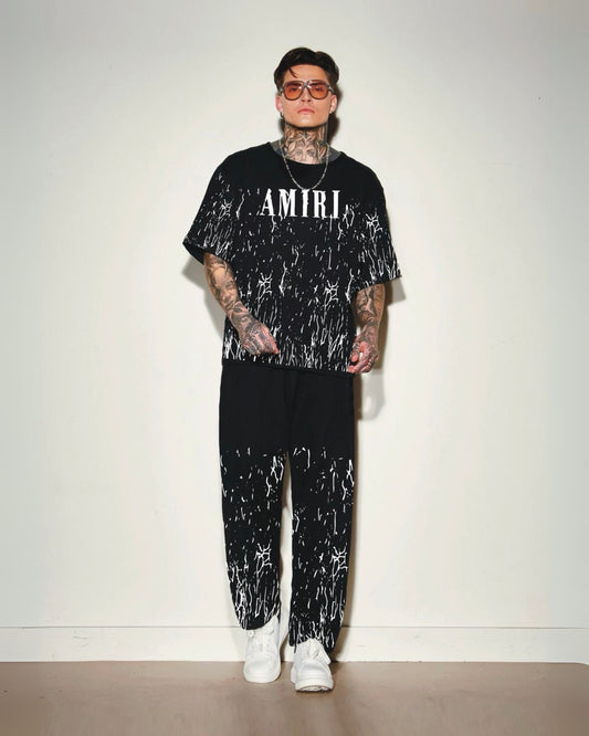 Men Ammirii coordset Branded oversized  black and black(*)
