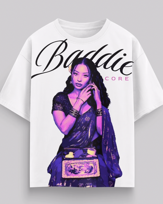 Baddie core Unisex Exclusive Oversized Tee - white