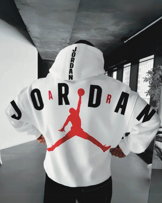 Unisex White Oversized Hoodie - Basketball