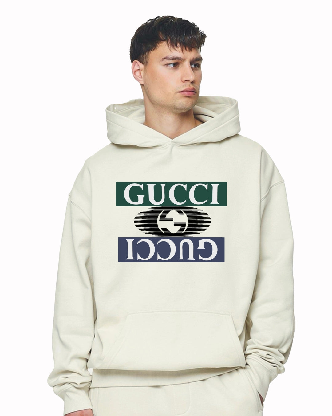 Unisex White Oversized Hoodie - Gu'cci Style