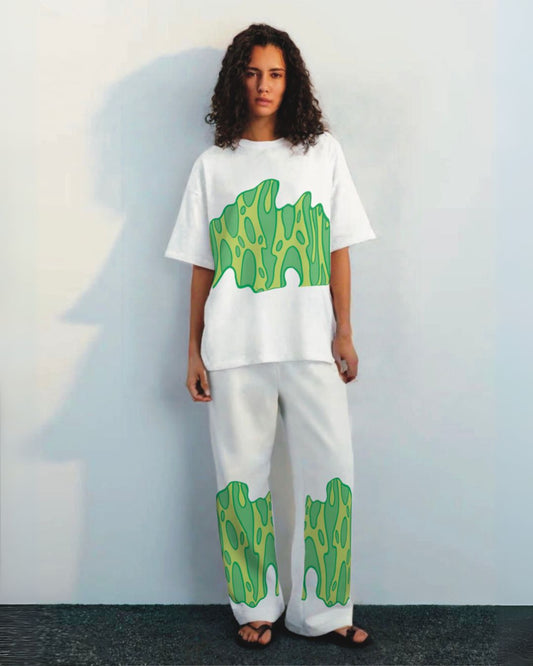 Women  Green Fire cordset white and white(*)