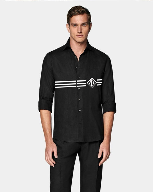 MEN'S 3 LINER AX FULL SLEEVE BLACK SHIRT