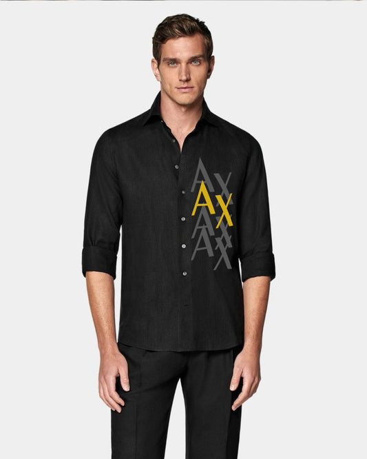 MEN'S ALPHA AX FULL SLEEVE BLACK SHIRT