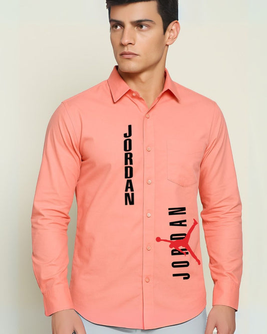 MEN'S BASKETBALL FULL SLEEVE PEACH SHIRT (*)