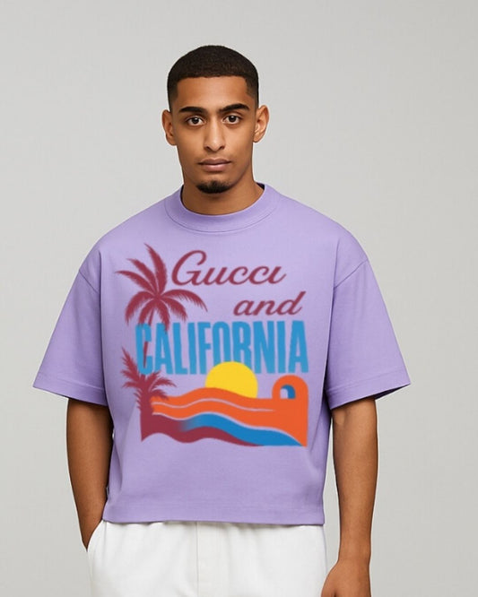 MEN'S CALIFORNIA GUCCI OVERSIZED TSHIRT (PURPLE)