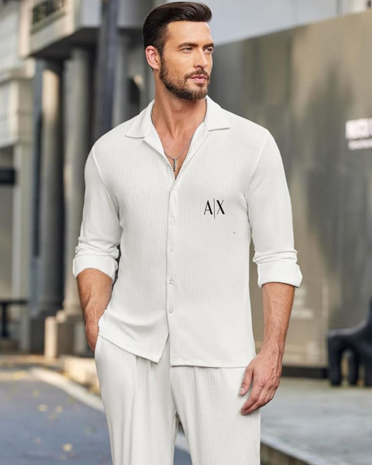 MEN'S CODE A FULL SLEEVE  WHITE SHIRT
