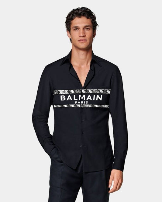MEN'S CODED BALMAIN FULL SLEEVE BLACK SHIRT