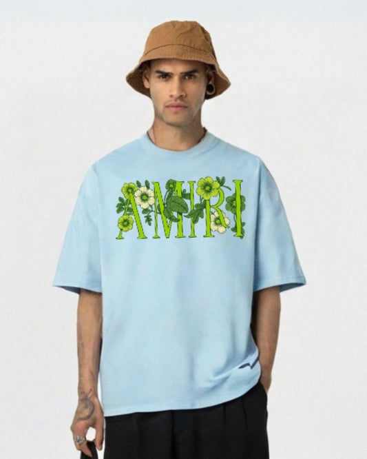 MEN'S FLORA AMIRI OVERSIZED TSHIRT (BLUE )