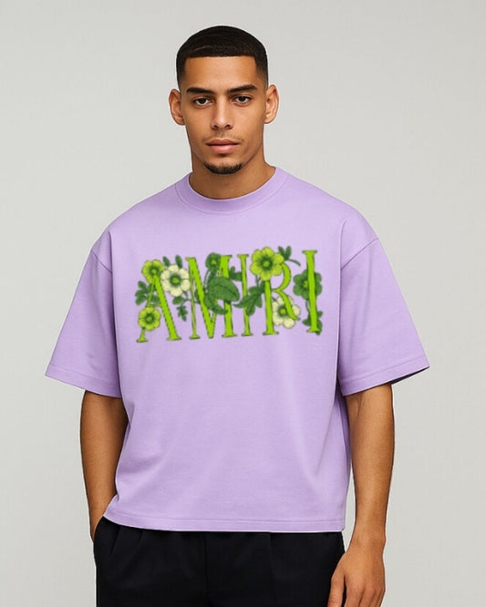 MEN'S FLORA AMIRI OVERSIZED TSHIRT (PURPLE )