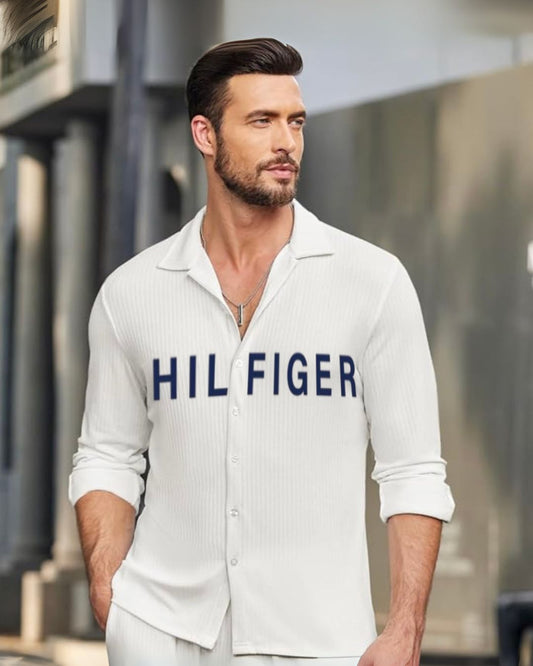 MEN'S HILFIGER FULL SLEEVE WHITE SHIRT