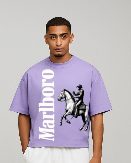 MEN'S HORSE MB OVERSIZED TSHIRT (PURPLE)