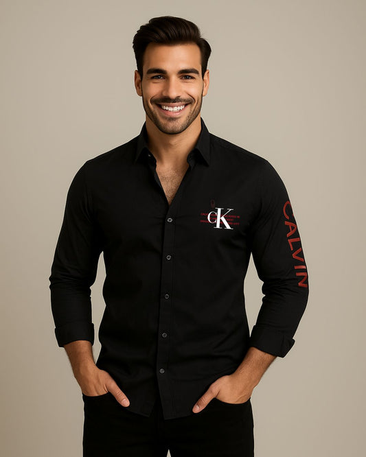 MEN'S MIDNIGHT LUXE FULL SLEEVE BLACK SHIRT