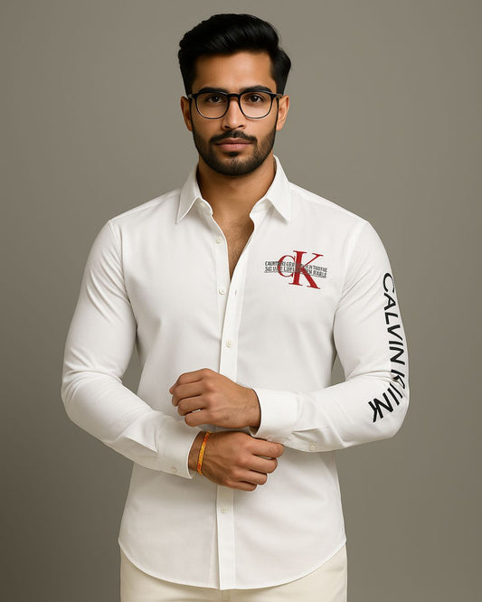 MEN'S MIDNIGHT LUXE FULL SLEEVE WHITE SHIRT
