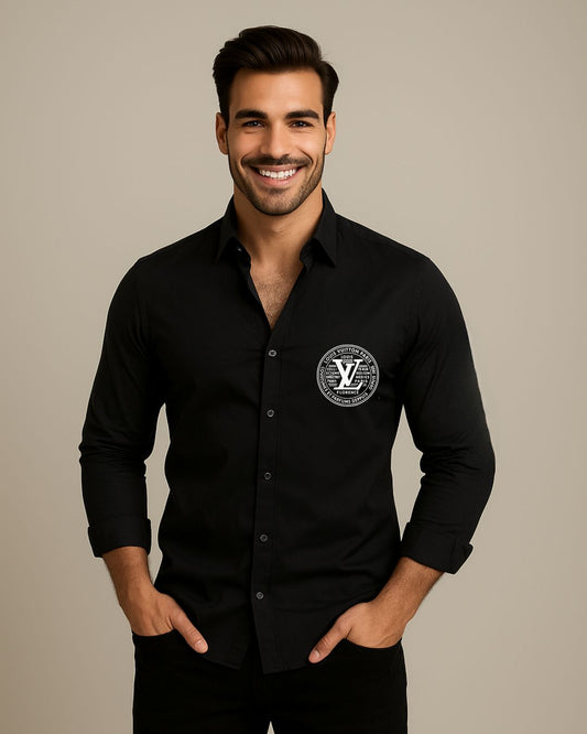 MEN'S PARFUME PARIS FULL SLEEVE BLACK SHIRT