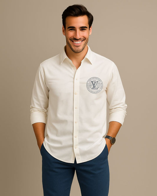 MEN'S PARFUME PARIS FULL SLEEVE WHITE SHIRT