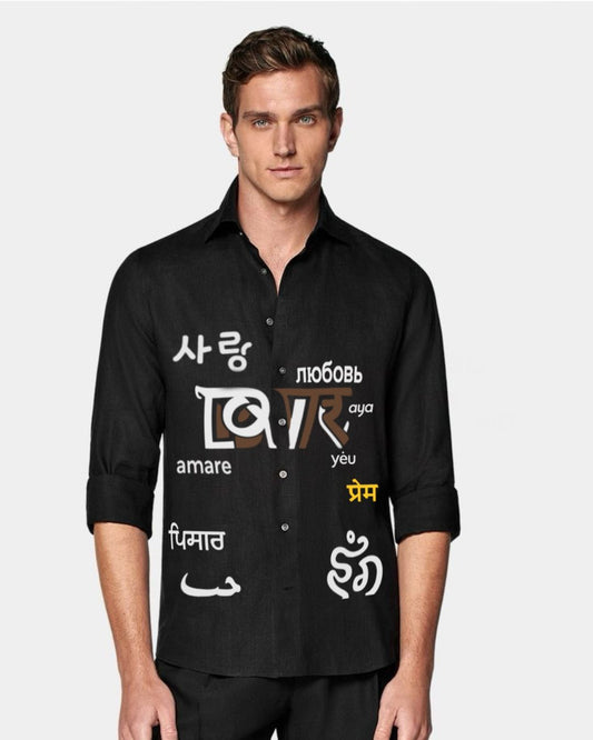 MEN'S SOUL LOVER FULL SLEEVE SHIRT BLACK