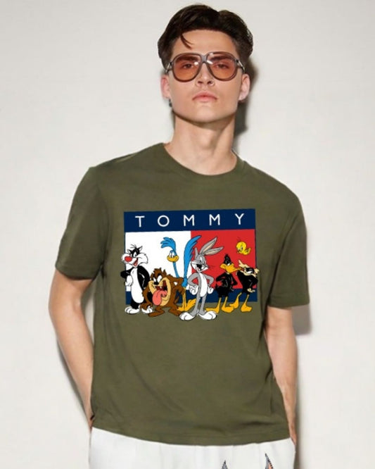 MEN'S TOMMY GANG  OVERSIZED TSHIRT (OLIVE)