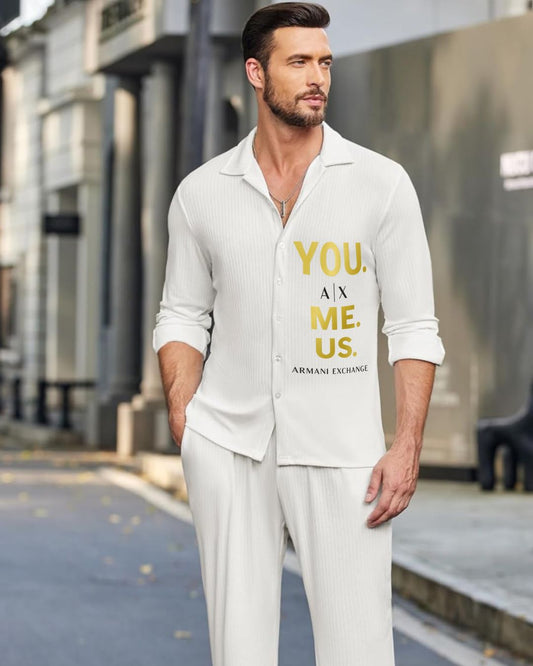 MEN'S YOU ME FULL SLEEVE WHITE SHIRT