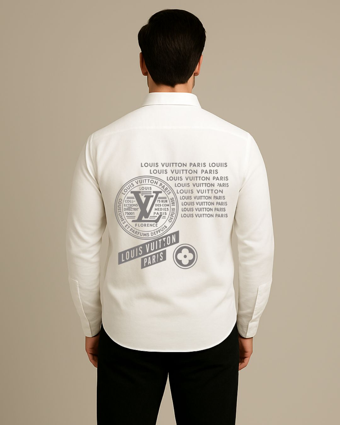 MEN'S PARFUME PARIS FULL SLEEVE WHITE SHIRT