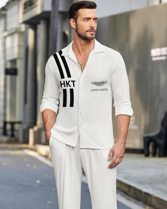 MMEN'S ASTON MARTIN FULL SLEEVE  WHITE SHIRT