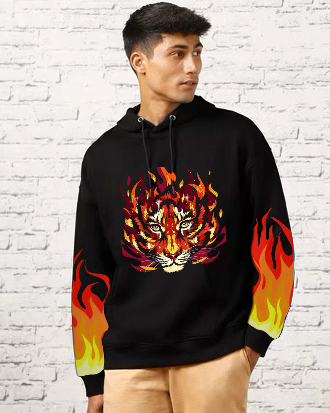 Men's Baggy Hoodie Fire Edition - Sparking Style