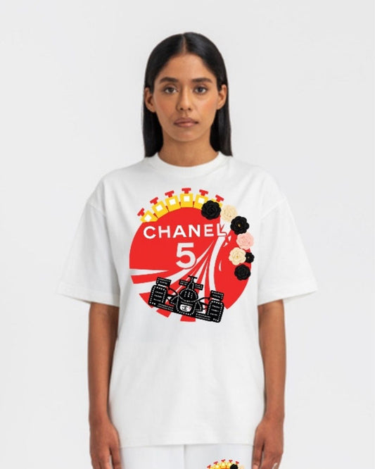 WO-MEN'S CHANEL OVERSIZED TSHIRT (WHITE)