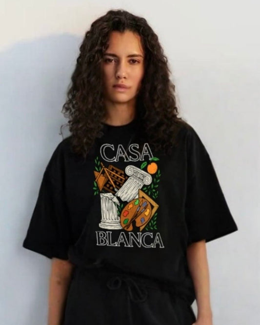 WOMEN'S  CASABLANCA OVERSIZED TSHIRT (BLACK)
