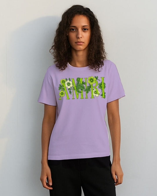 WOMEN'S FLORA AMIRI OVERSIZED TSHIRT (PURPLE )