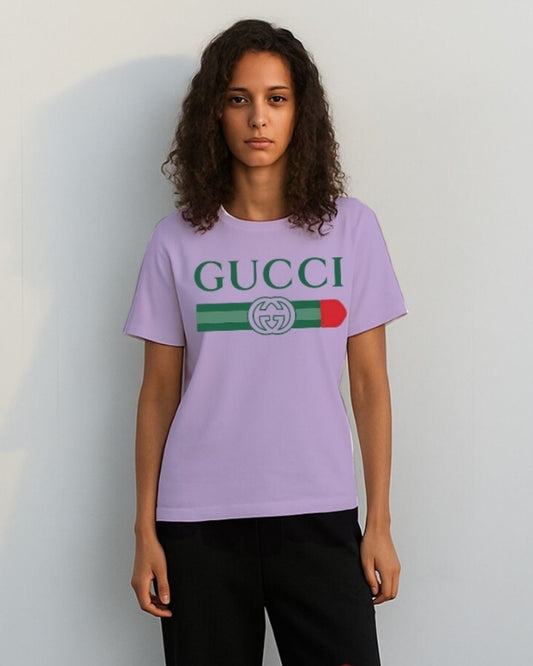 WOMEN'S GG GUCCI OVERSIZED TSHIRT (PURPLE)