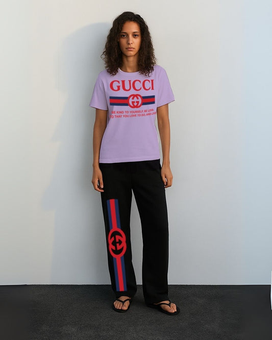 WOMEN'S GUCCI FLAG CORDS (PURPLE AND BLACK)
