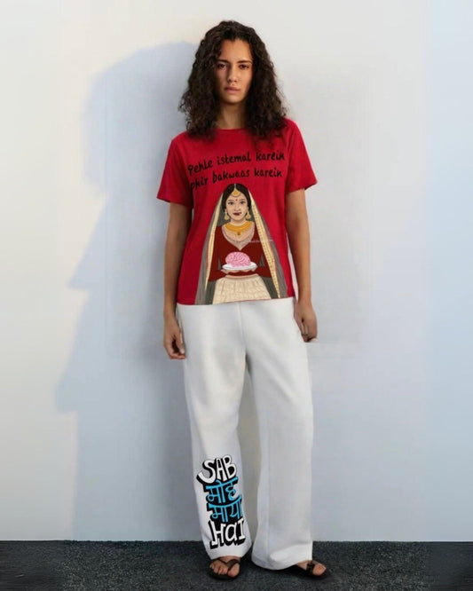 WOMEN'S REBEL TALK CORDSET (RED AND WHITE)