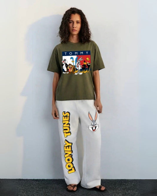 MEN'S TOMMY GANG CORDS (OLIVE AND WHITE)