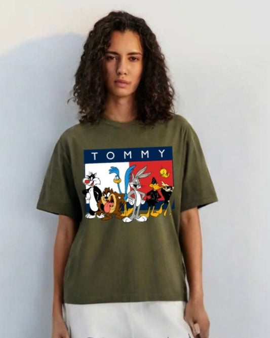 MEN'S TOMMY GANG  OVERSIZED TSHIRT (OLIVE)