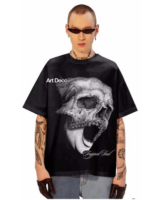 Art deco soul  Unisex Exclusive Oversized Tee - Black