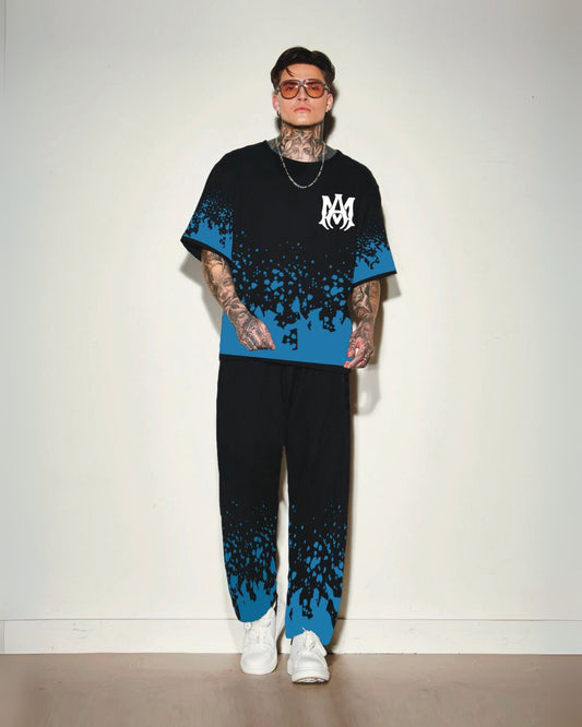 Men Aujla Ammirii coordset Branded oversized  black and black(*)