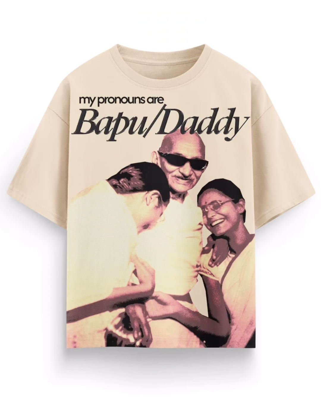 Bapu daddy  Unisex Exclusive Oversized Tee - white