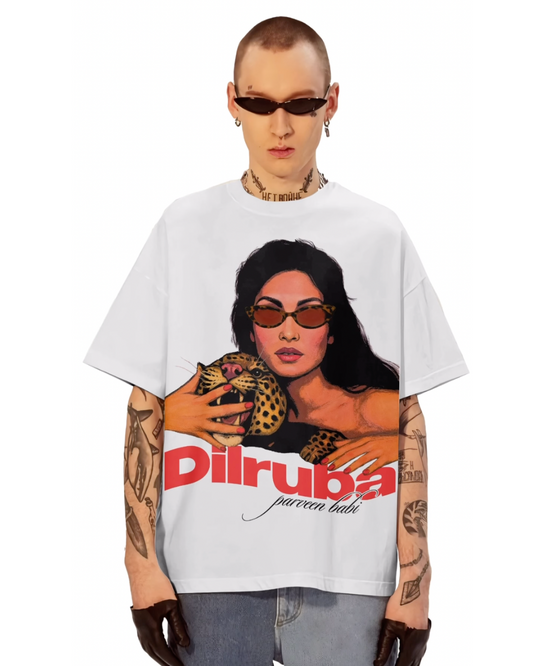 Dilruba babi  Unisex Exclusive Oversized Tee - white