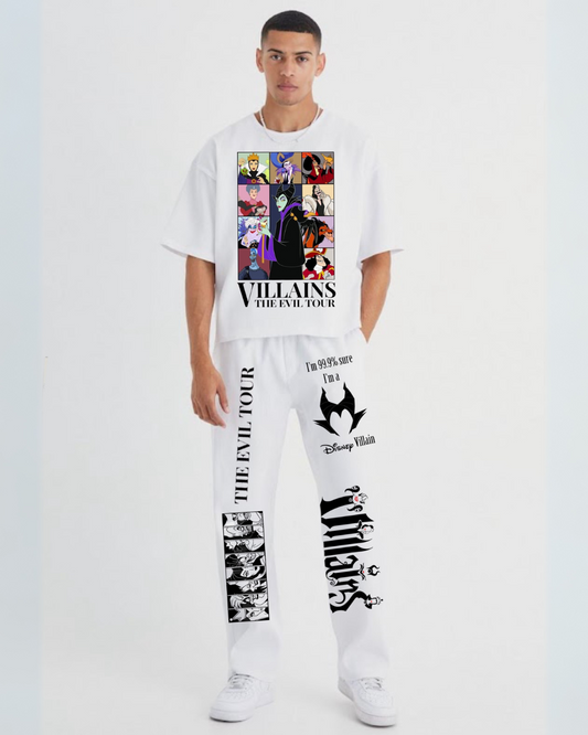 Men's evil icons cordset (white and white)