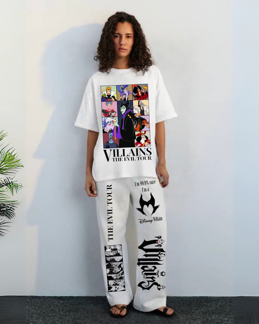 Women's evil icons cordset (white and white)