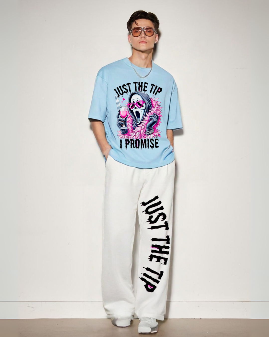 Just the tip men's cordset (Blue-white)